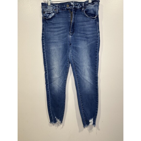 KanCan Jeans Size 30 Womens Skinny Distressed Blue Denim Inseam Stretchy - Picture 1 of 16